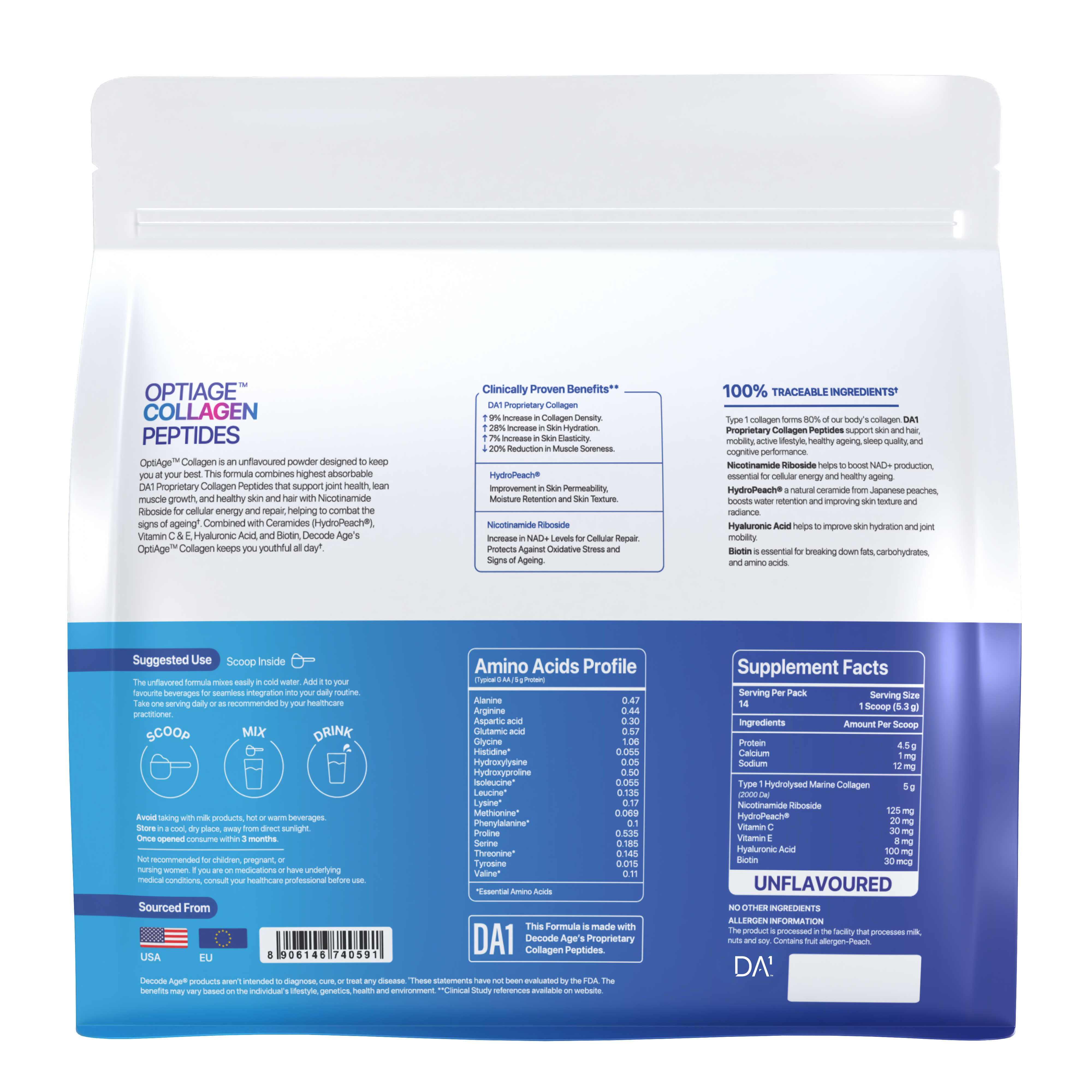 OptiAge⢠Marine Collagen Peptide | 75g, 14 servings