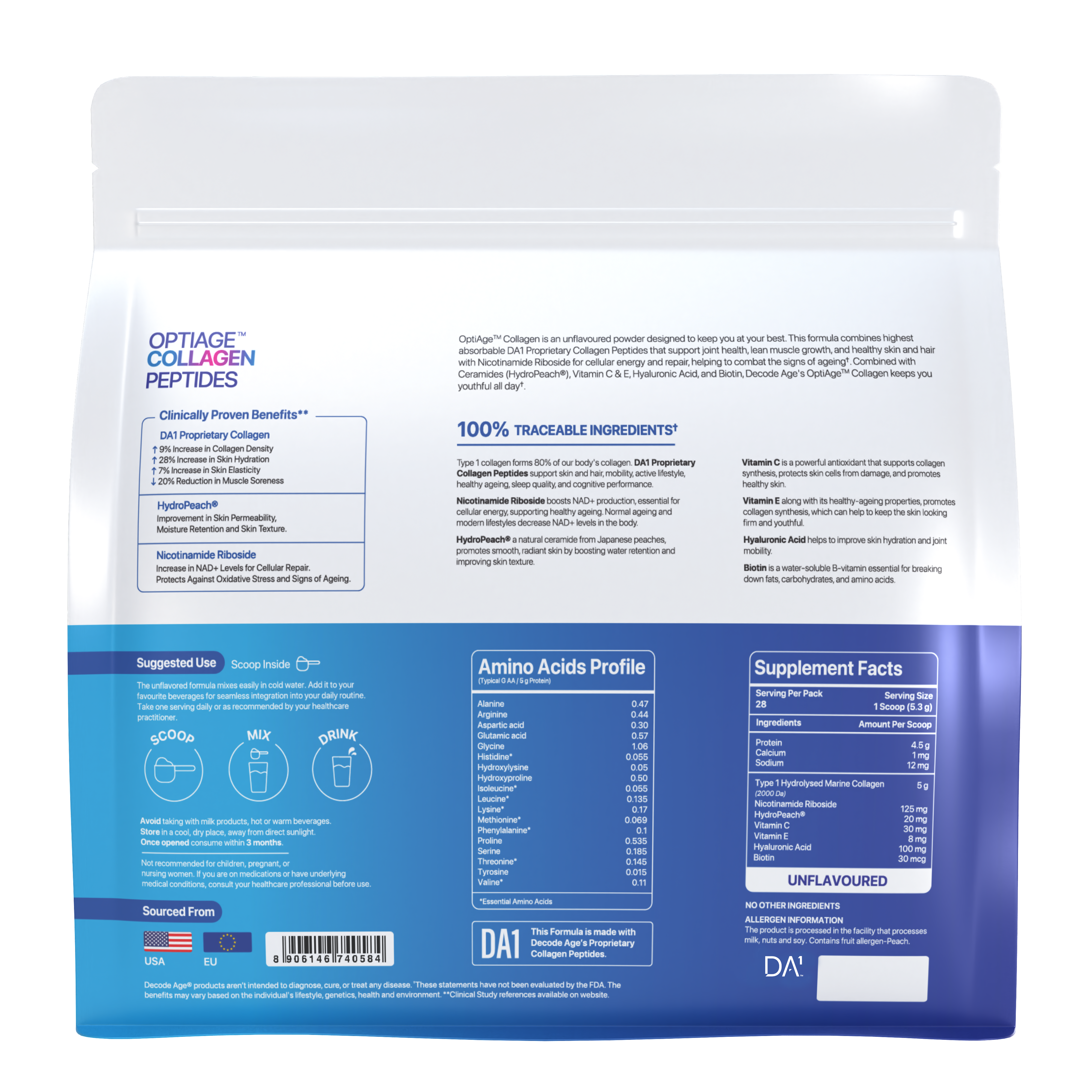 OptiAge™ Marine Collagen Peptides | 150g, 28 servings