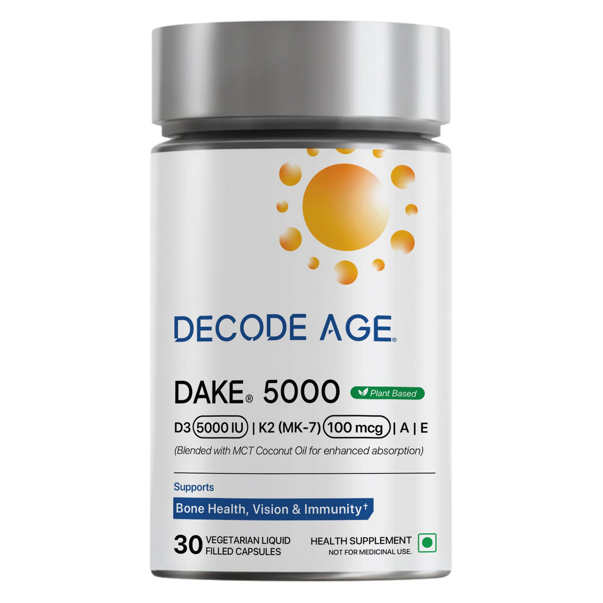 DAKE 5000 IU Multivitamin | High-Potency Vitamin D3, K2(MK-7), A & E Supplements