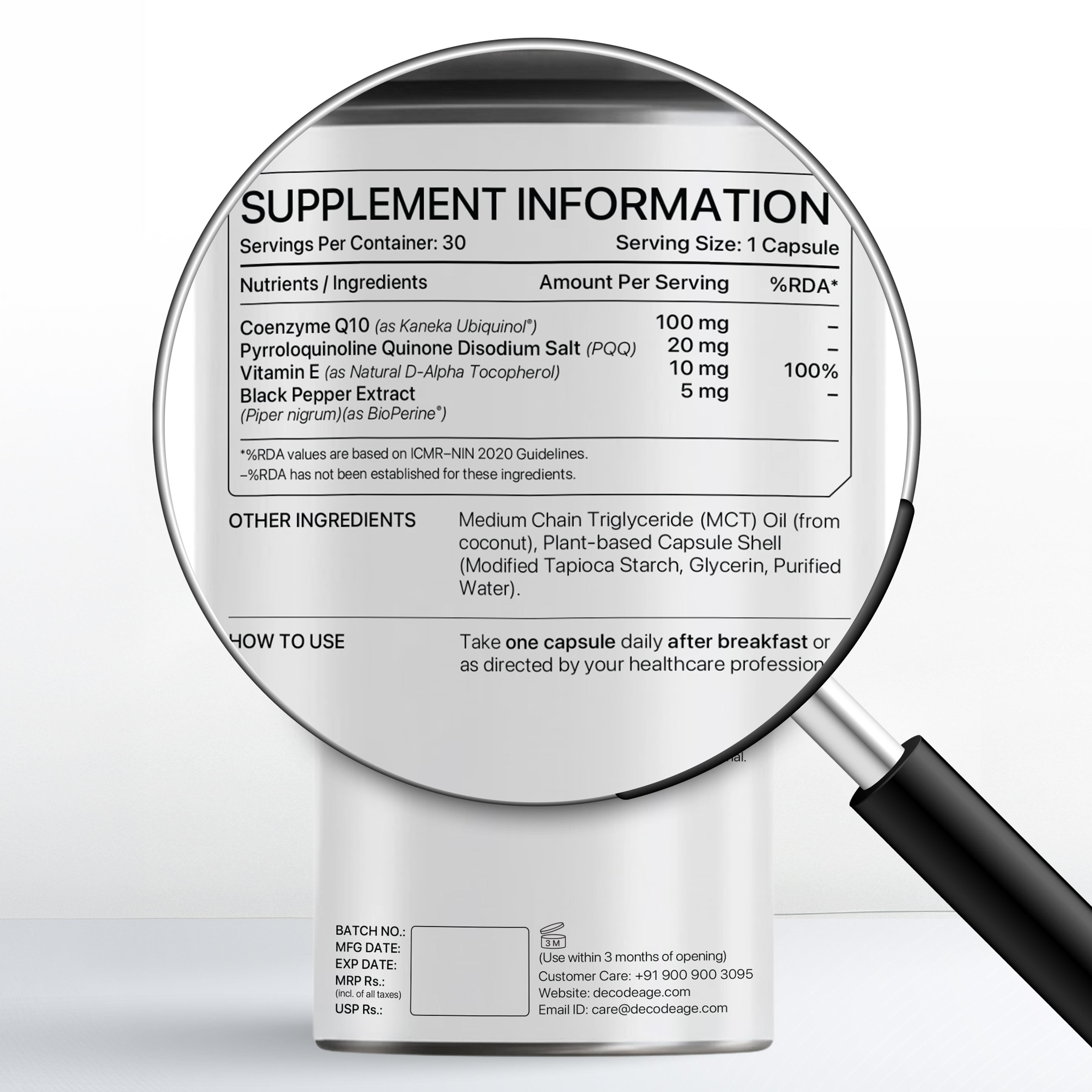 CoQ10 with PQQ | Coenzyme Q10 (Kaneka Ubiquinol®)