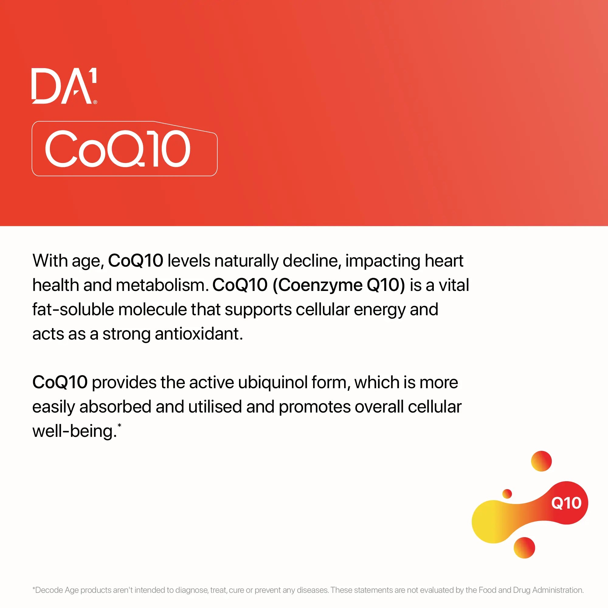 Improve energy, mitochondrial and heart health, support Healthy ageing with CoQ10