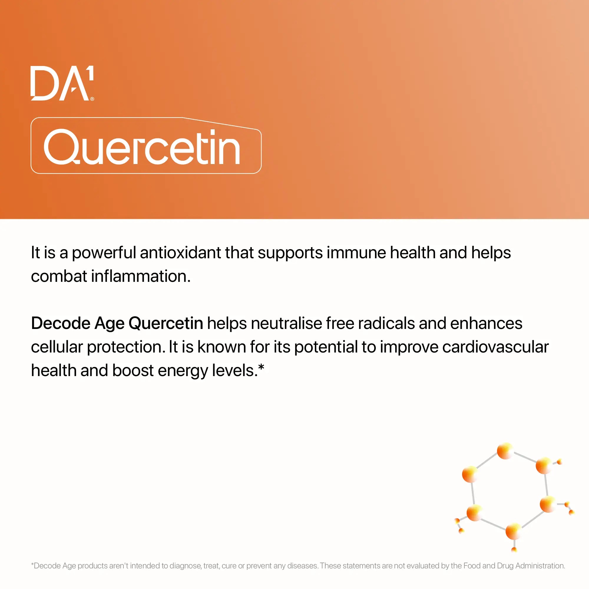 Anti allergy supplement, Improve energy, brain and heart health with Quercetin