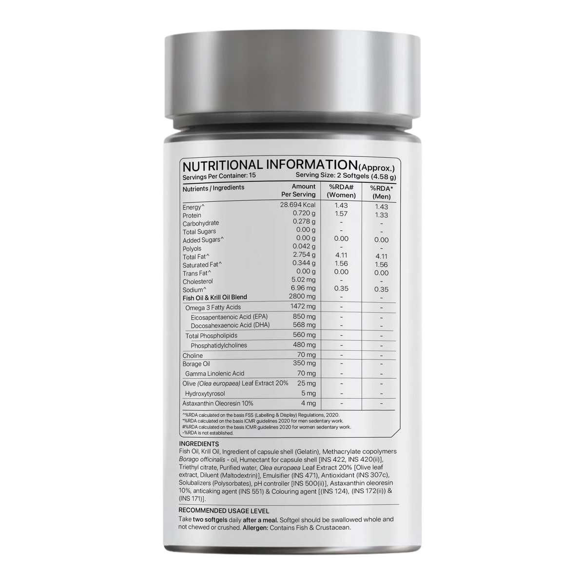 OptiKrill™ Krill Oil + Fish Oil Omega-3