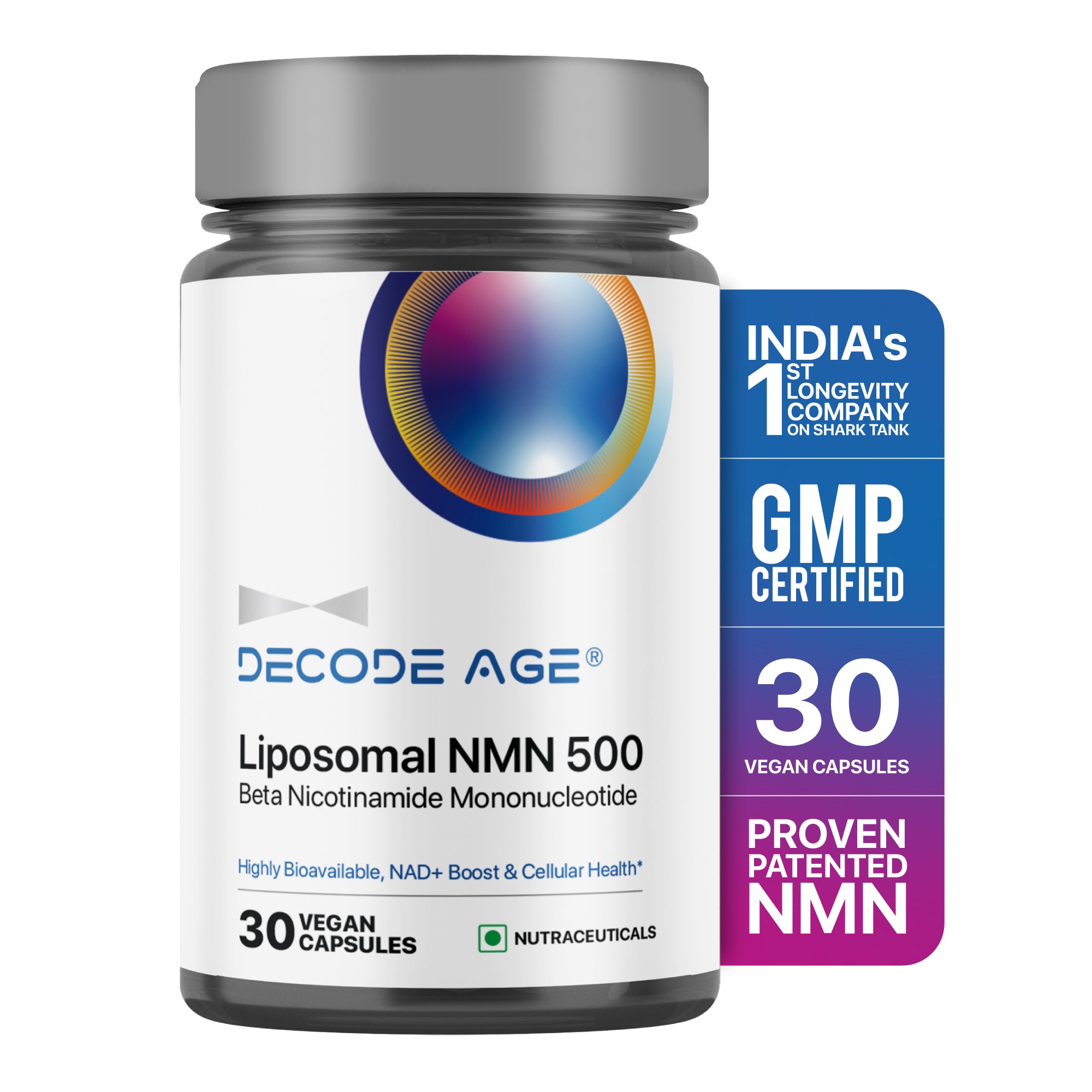 Liposomal NMN | Βeta Nicotinamide Mononucleotide | NAD+ Booster| 500mg, 30 Vegan Capsules