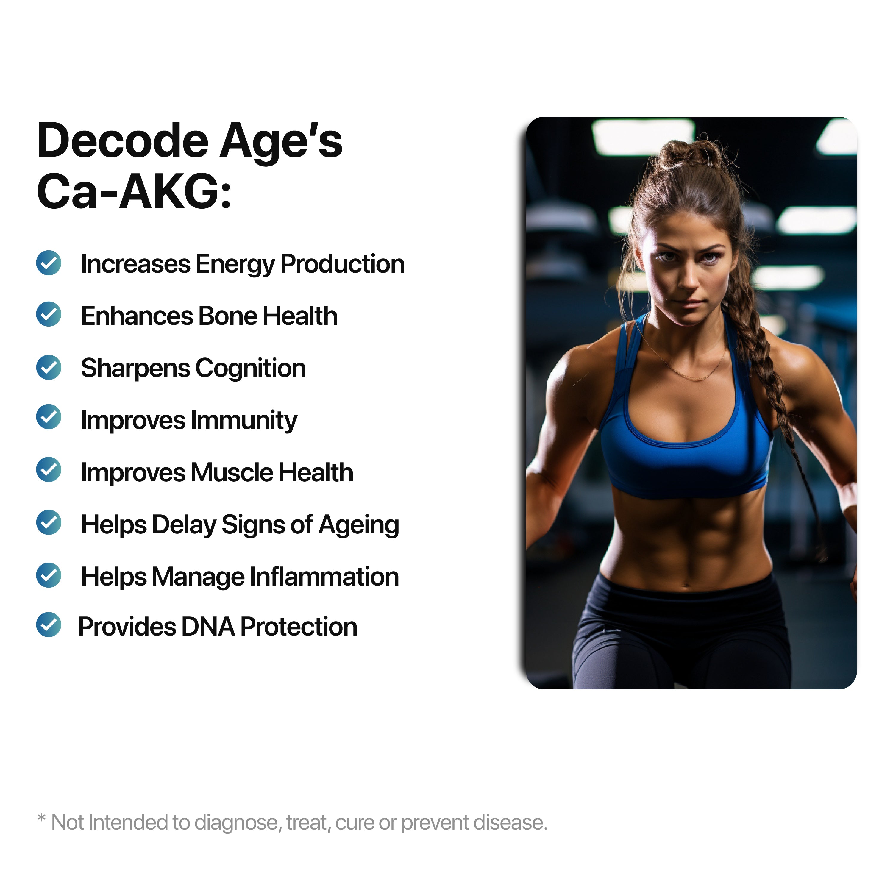 Ca-AKG (Calcium Alpha-Ketoglutarate) | Boost Energy & Mental Sharpness, Enhance Bone & Muscle Health | 30 Capsules