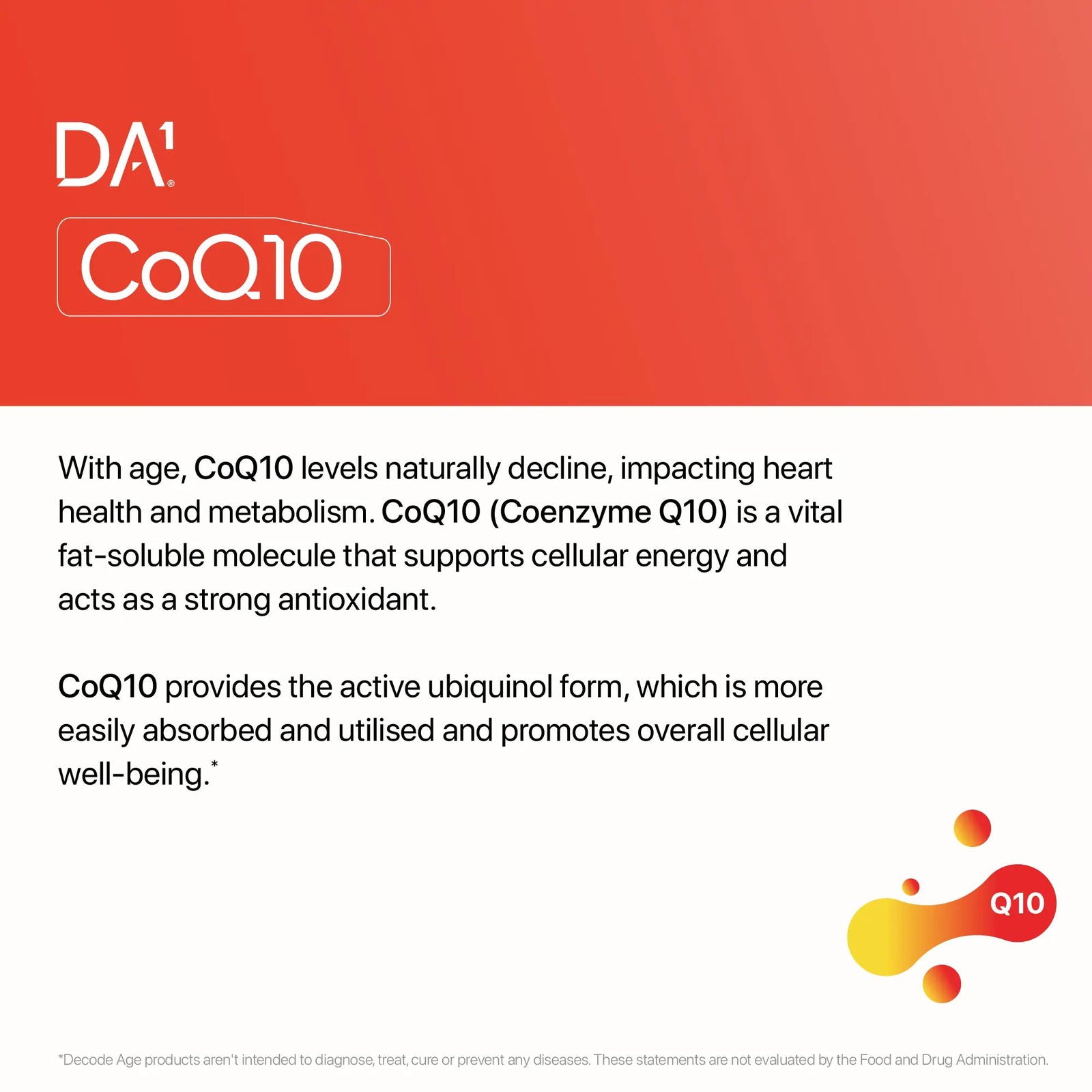 CoQ10 | Coenzyme Q10 (Ubiquinol) - Decode Age