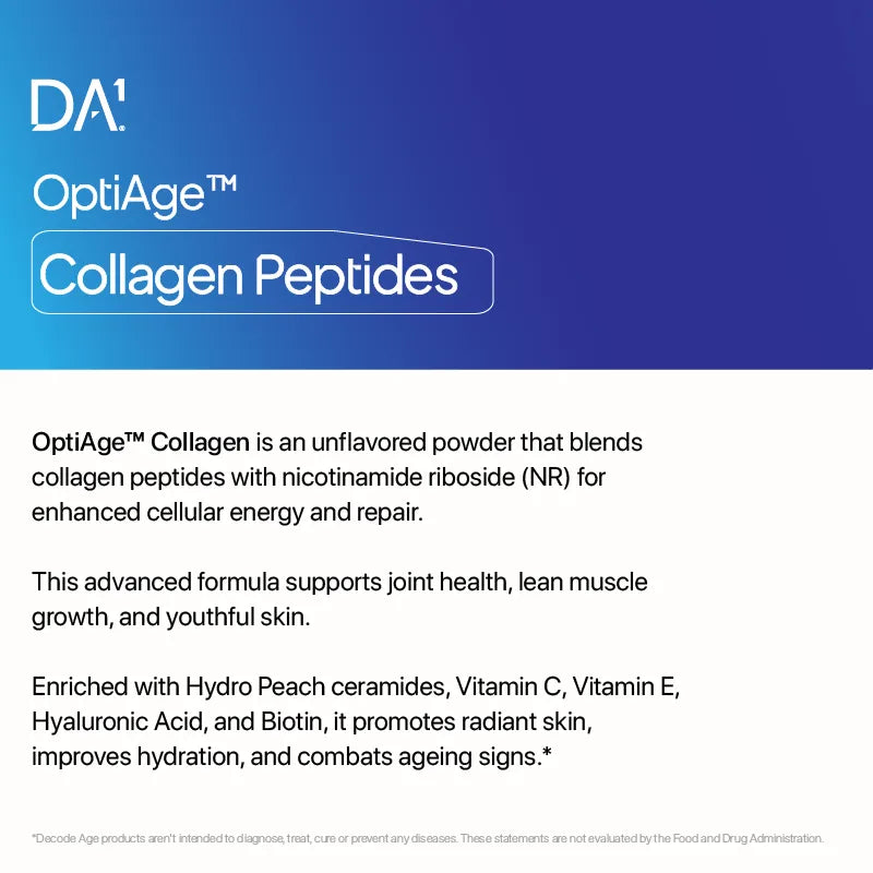 Optiage, marine collagen, improve skin hydration, skin elasticity, skin permeability, skin texture, NAD+ booster, cellular repair, healthy aging, anti aging