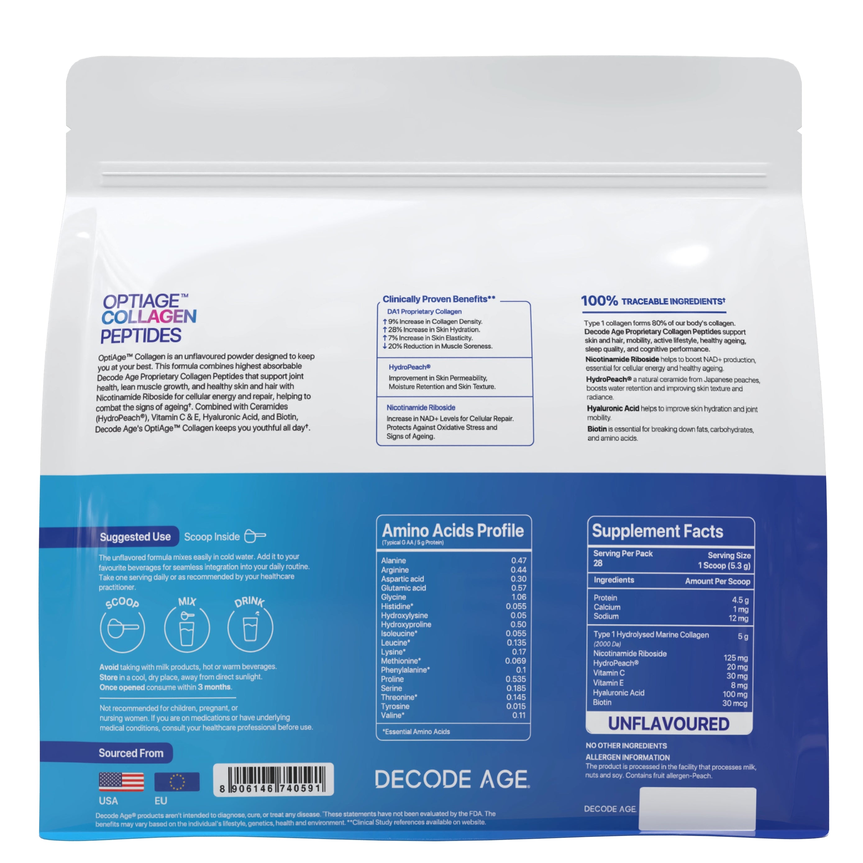 OptiAge™ Marine Collagen Peptides | 150g, 28 servings