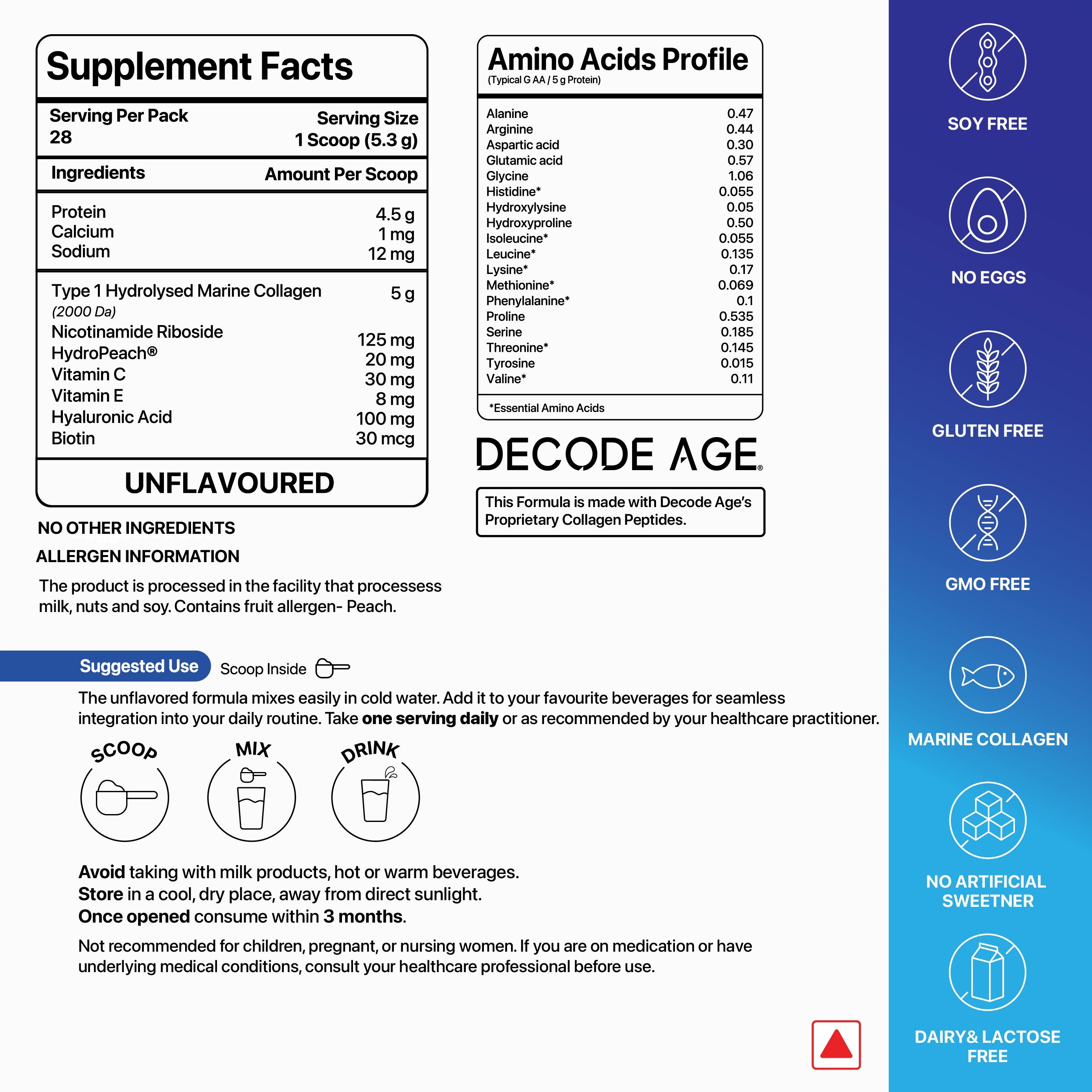 OptiAge™ Marine Collagen Peptides | 150g, 28 servings