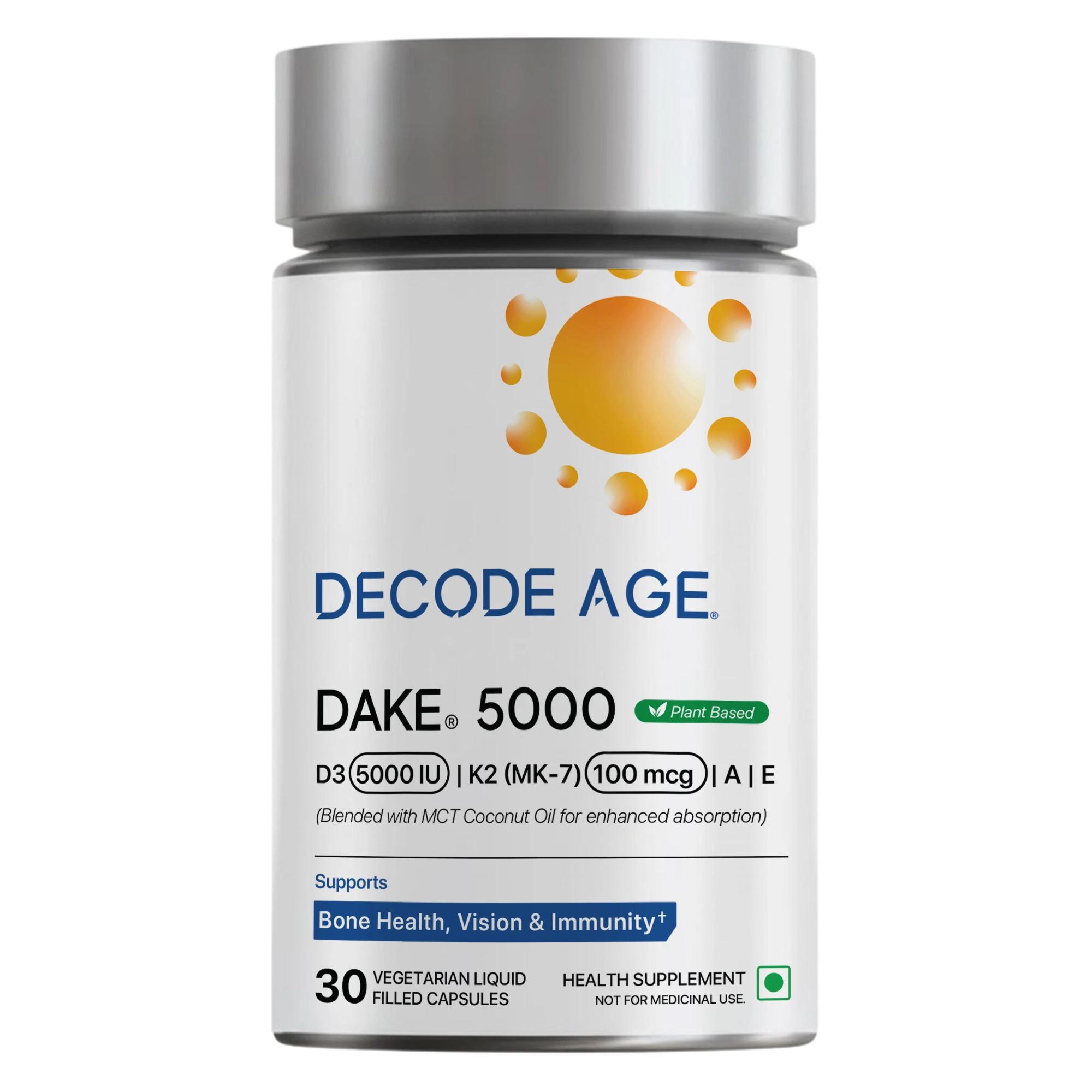 Plant Based DAKE 5000 IU, K2 (MK-7), A & E
