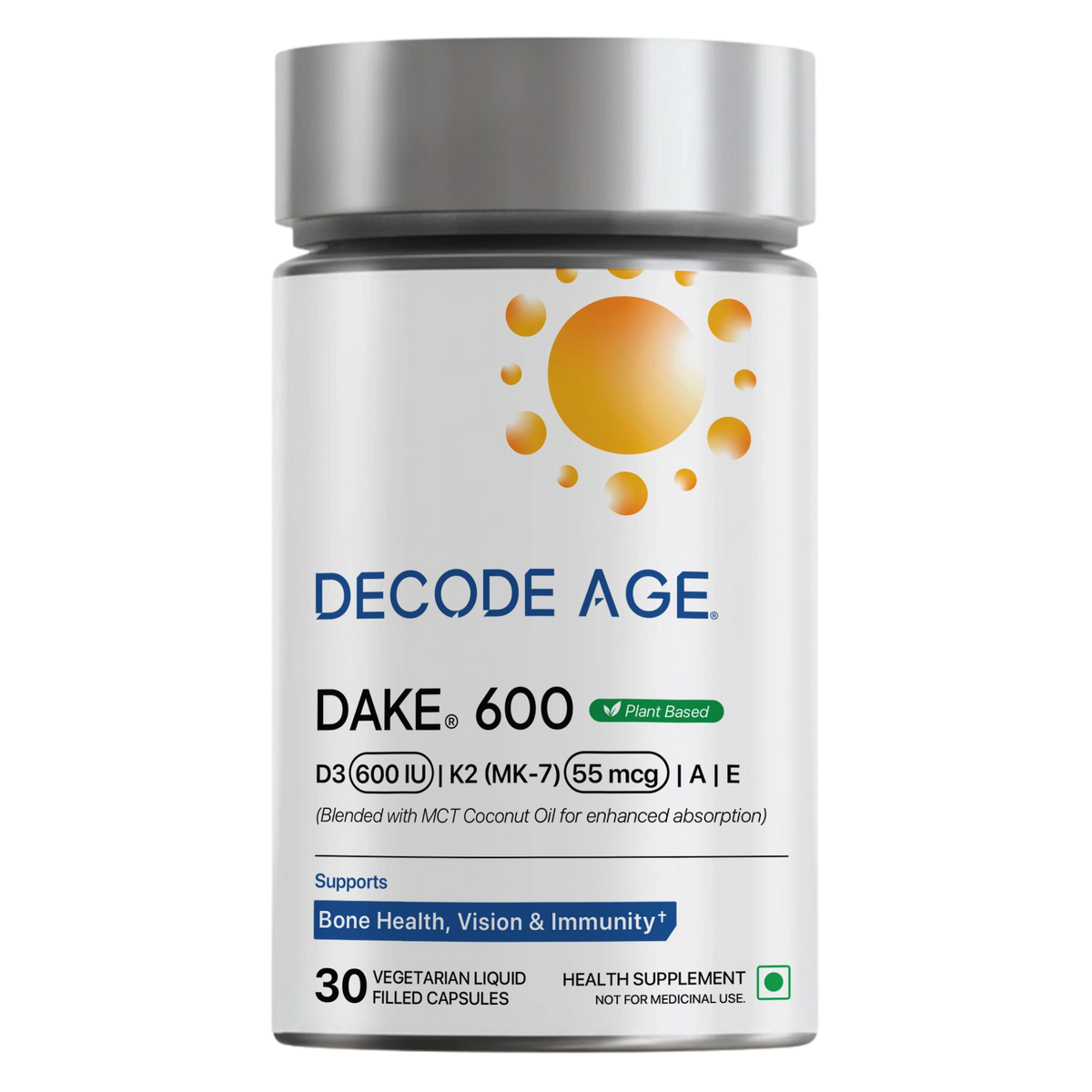 DAKE 600 IU Multivitamin | Vitamin D3, K2 (MK-7), A & E