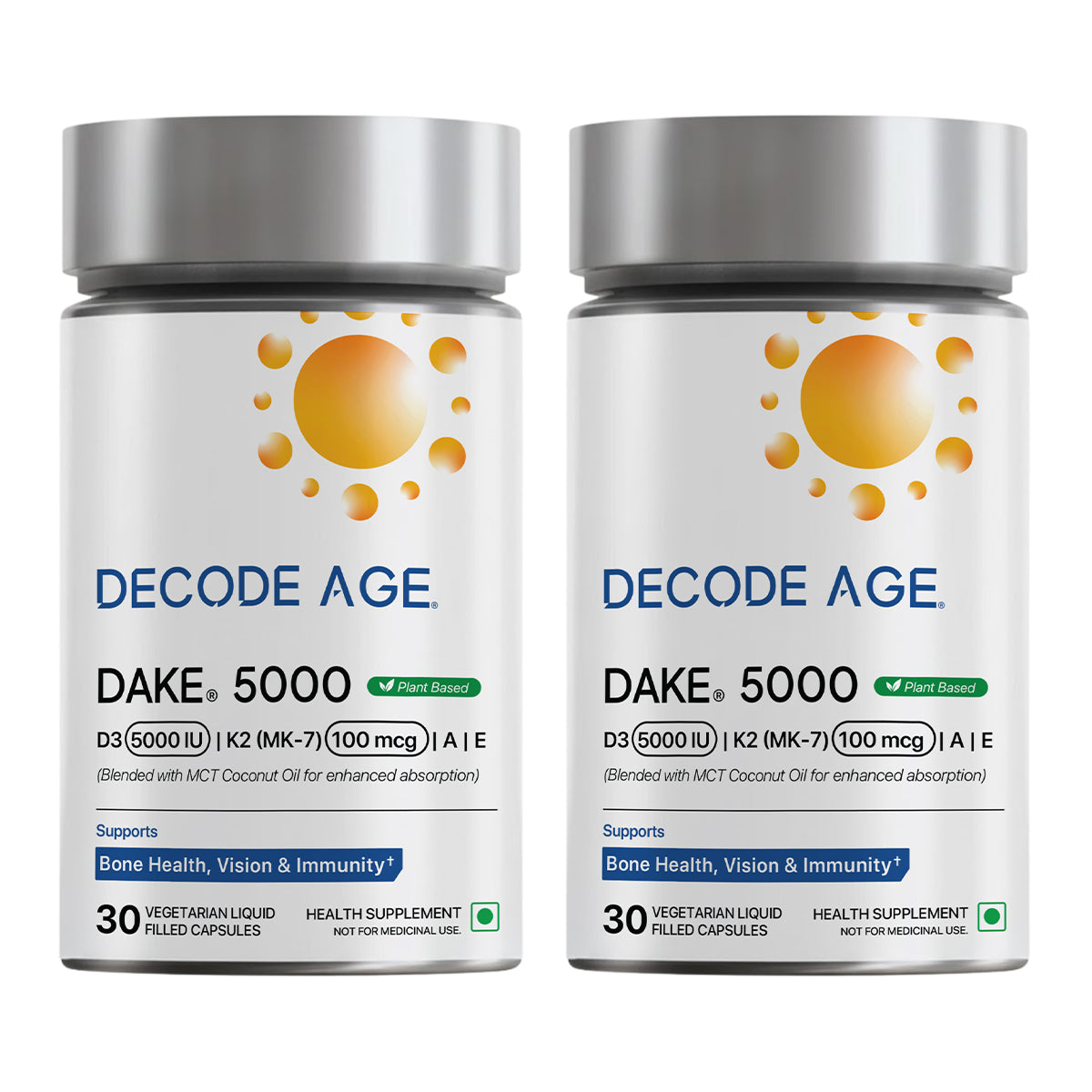 Dake 5000 IU Multivitamin | High-Potency Vitamin D3, K2(MK-7), A & E Supplements