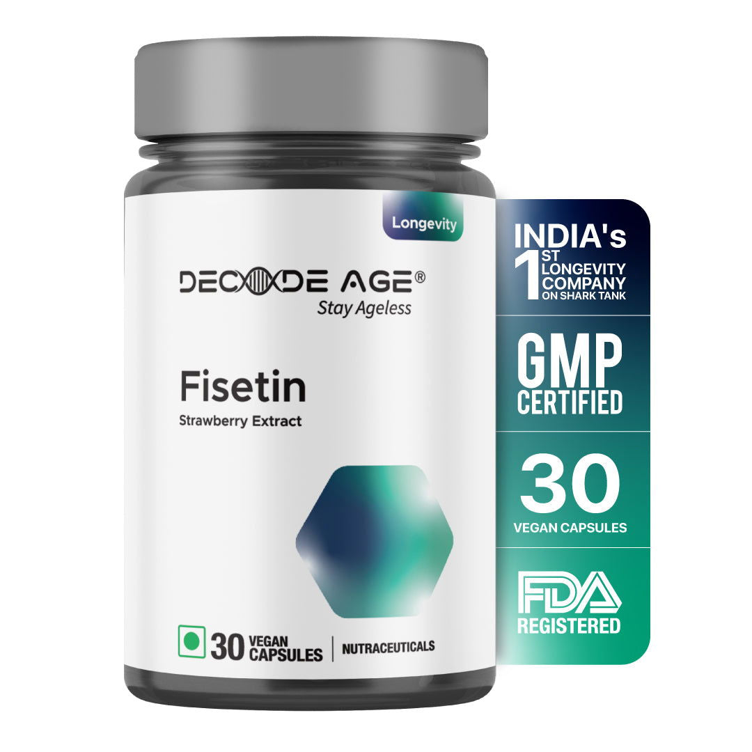Fisetin Supplement 100 mg | Rejuvenate Cells and Reduce Inflammation | 30 capsules - Decode Age