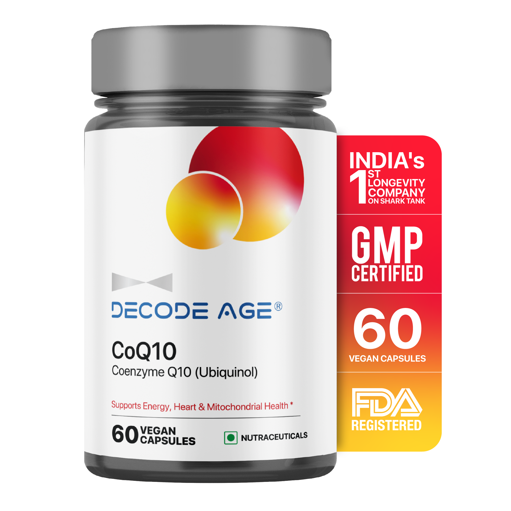 Improve energy, mitochondrial and heart health, support Healthy ageing with CoQ10