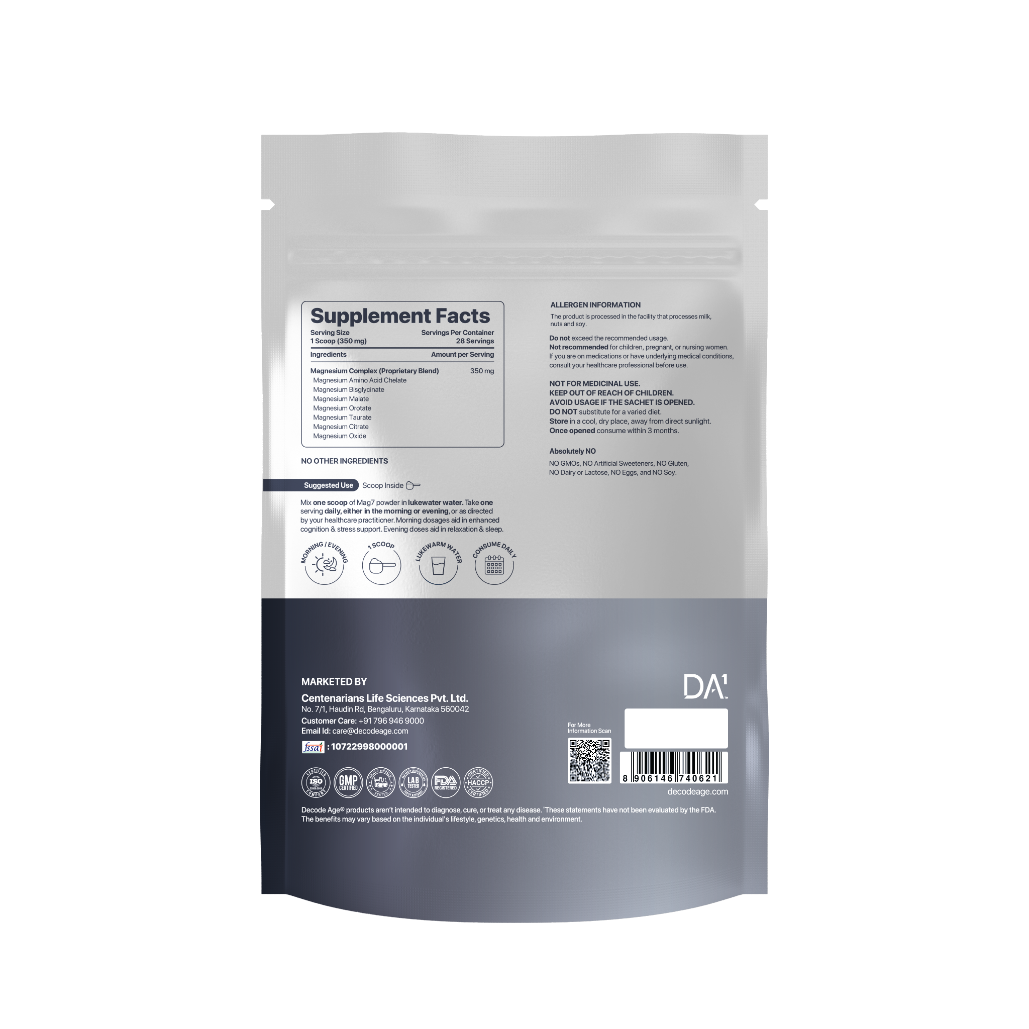 Mag7™ Powder | Seven Magnesium Complex Powder| 10g, 28 servings