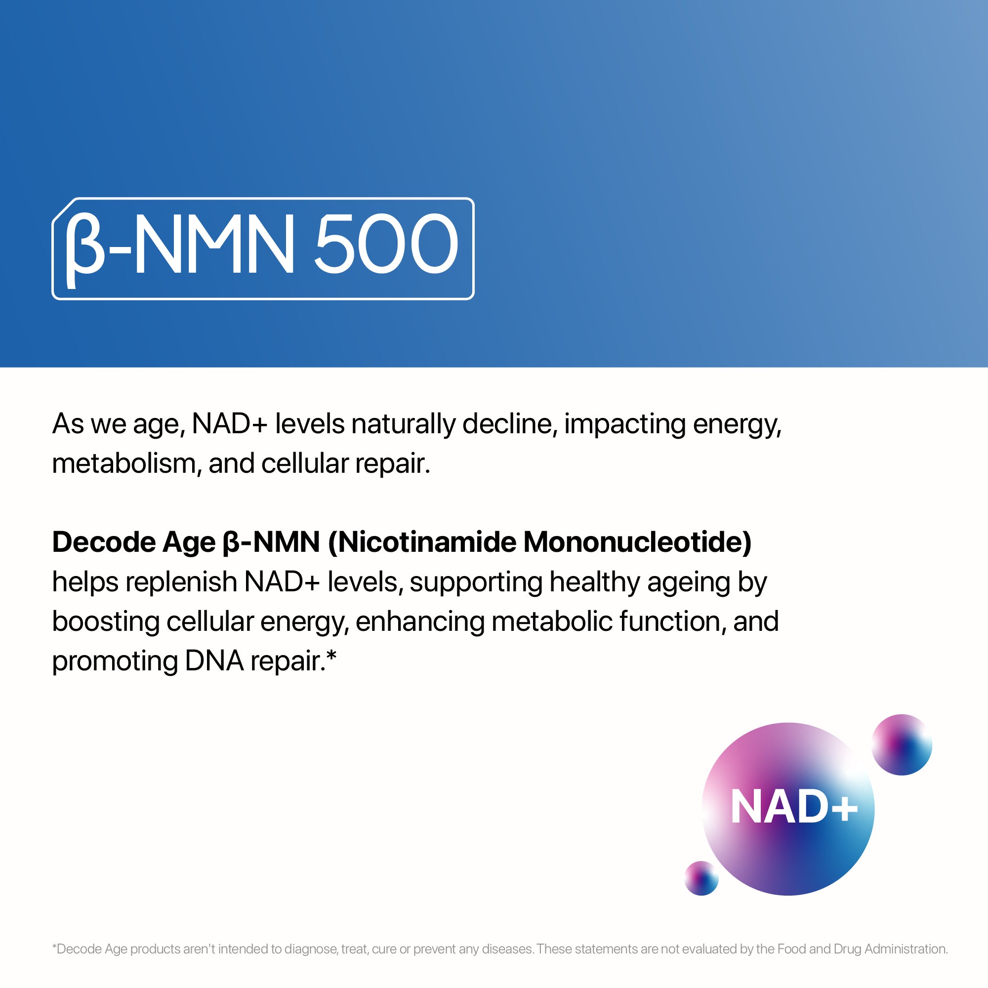 β- NMN | Beta-Nicotinamide Mononucleotide | 500mg