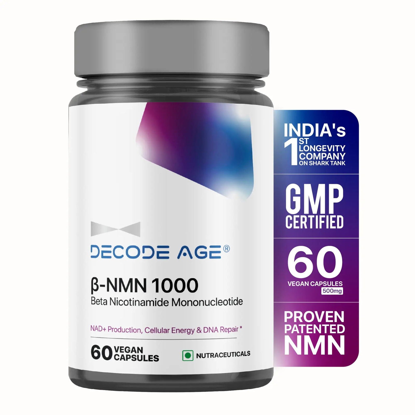 β- NMN | Beta-Nicotinamide Mononucleotide | 1000mg - Decode Age