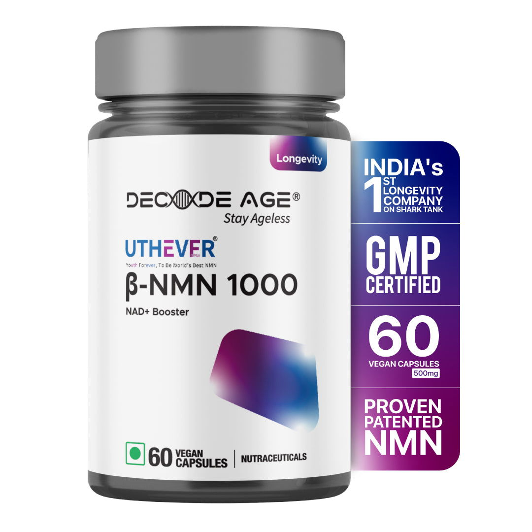 NMN Uthever 1000mg | Clinically Proven to Boost NAD+ | 60 Capsules - Decode Age