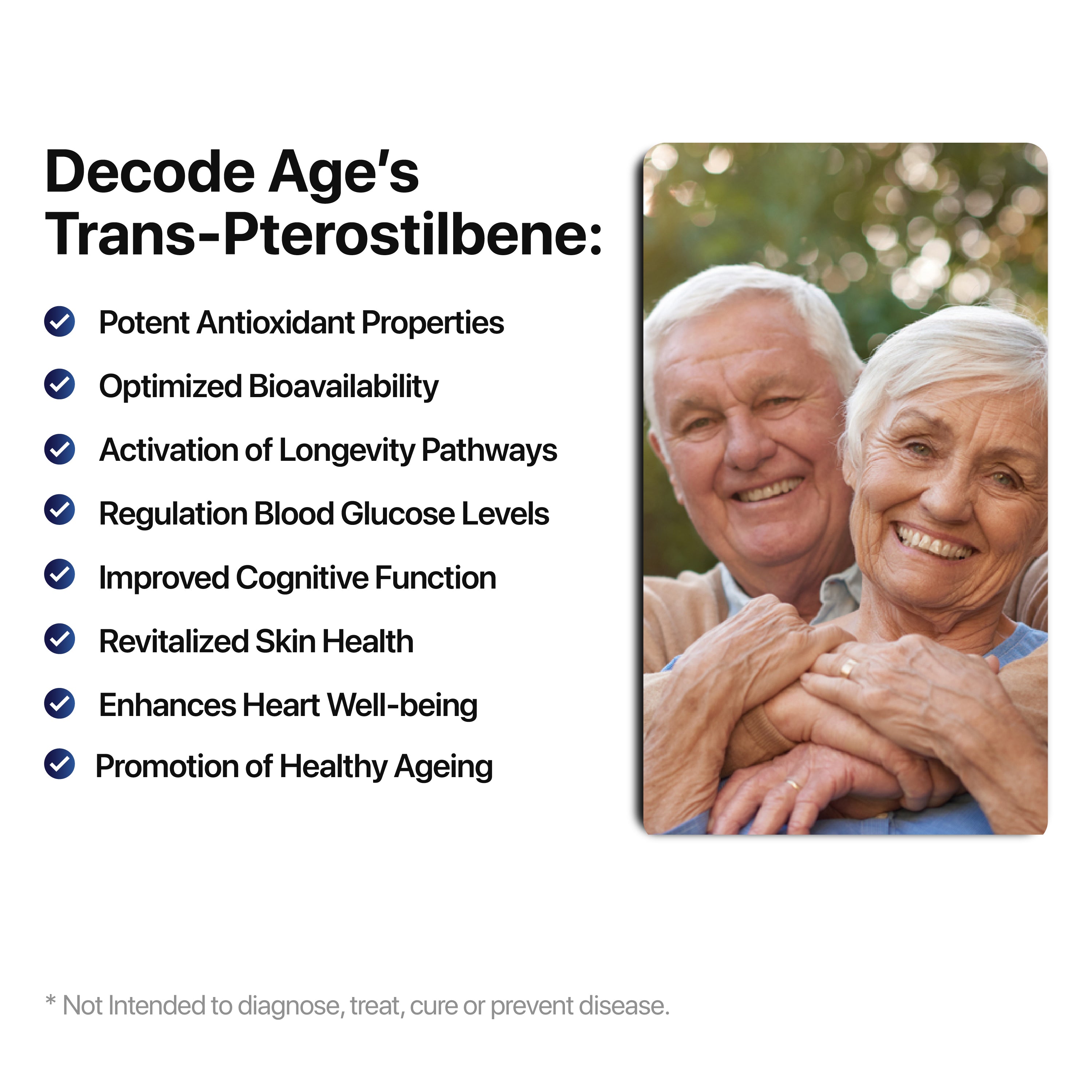 Trans-Pterostilbene 100mg | Potent Antioxidant Boosts Cognitive Function & Heart Health | 60 Capsules