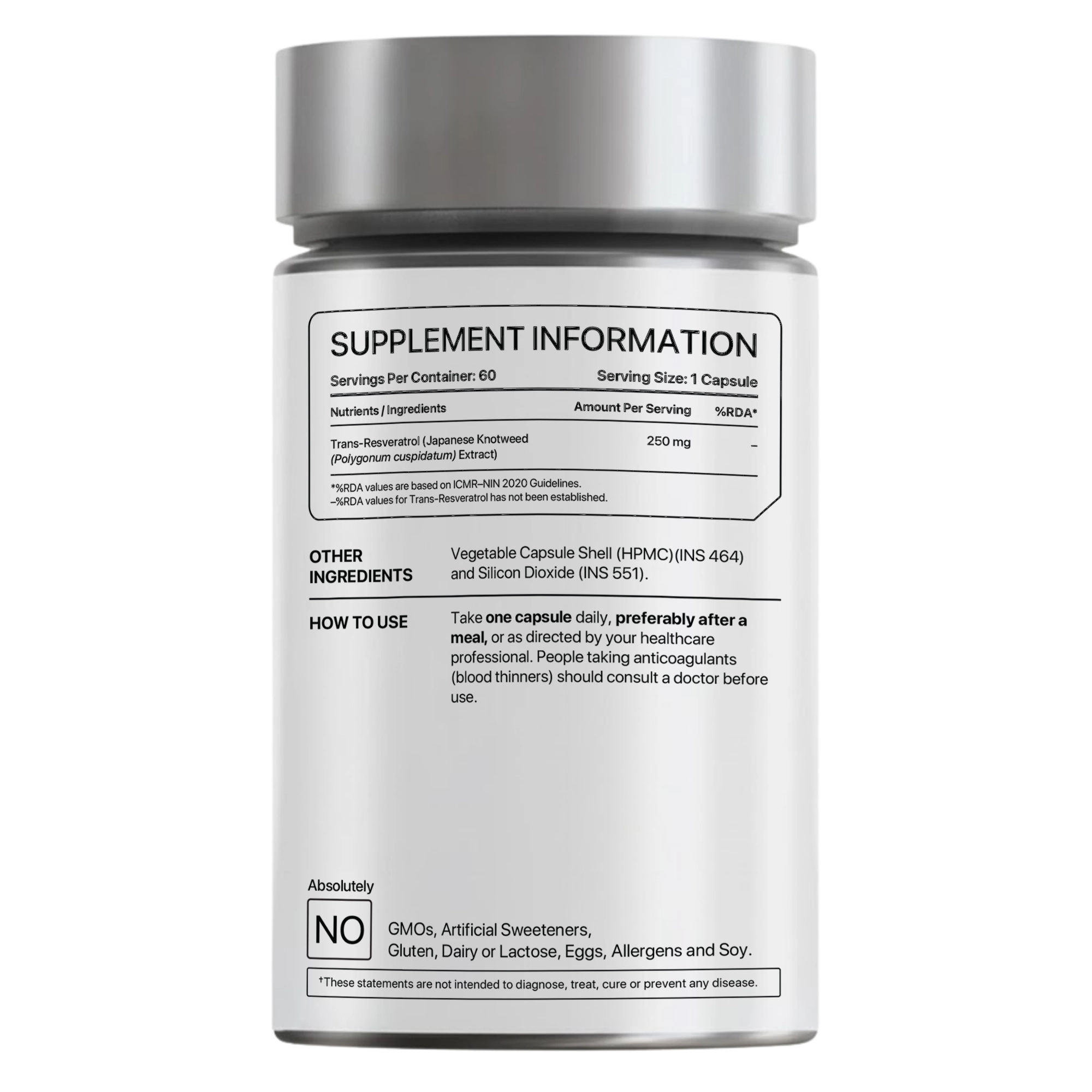 Trans Resveratrol | Japanese Knotweed Extract |250mg
