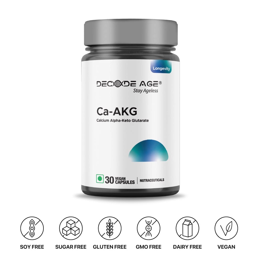 Decode Age Capsule Ca-AKG (Calcium Alpha-Ketoglutarate) - 500mg, 30 Veg Capsules