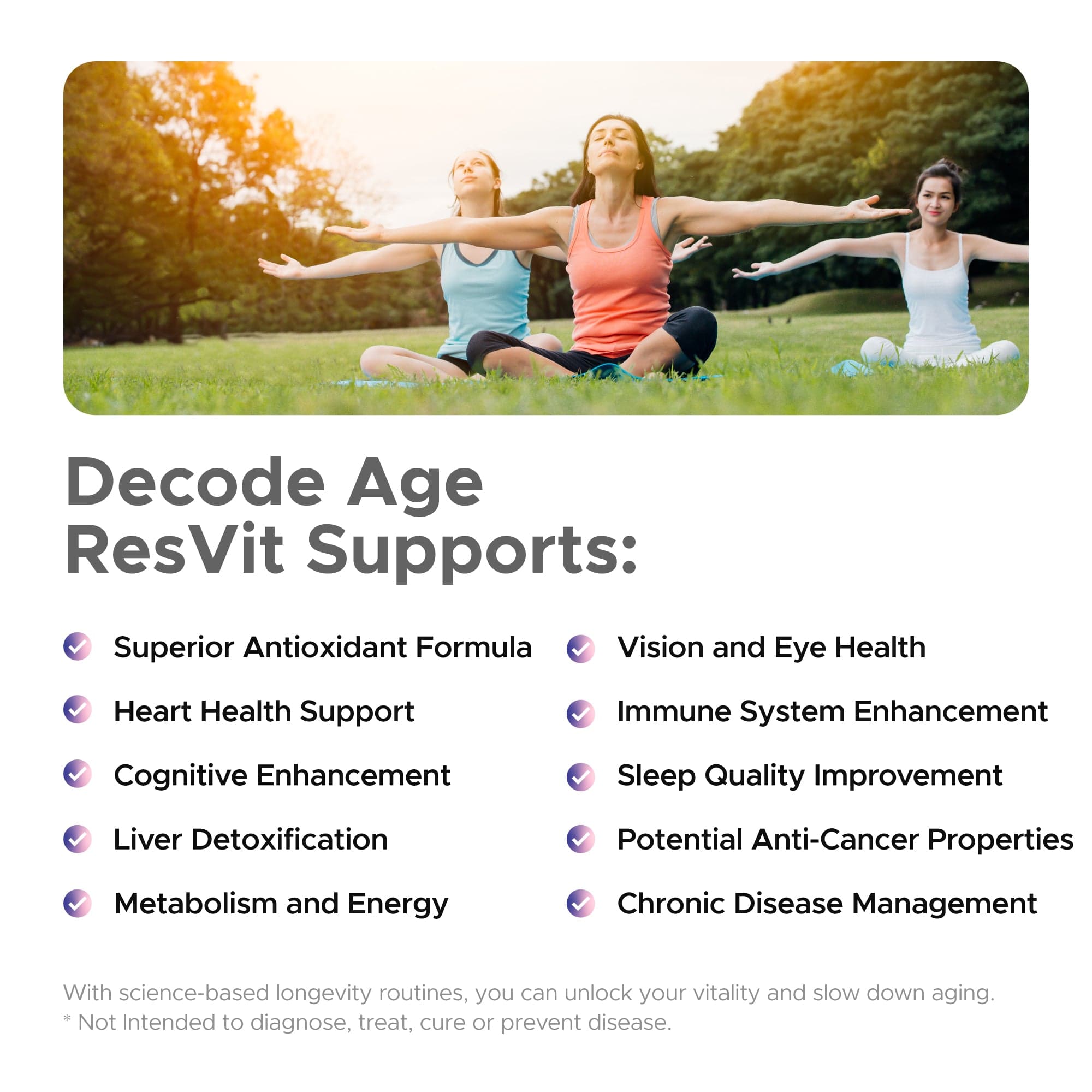 Decode Age Capsule ResVit Powerful Antioxident Blend of Trans Resveratrol | Decode Age