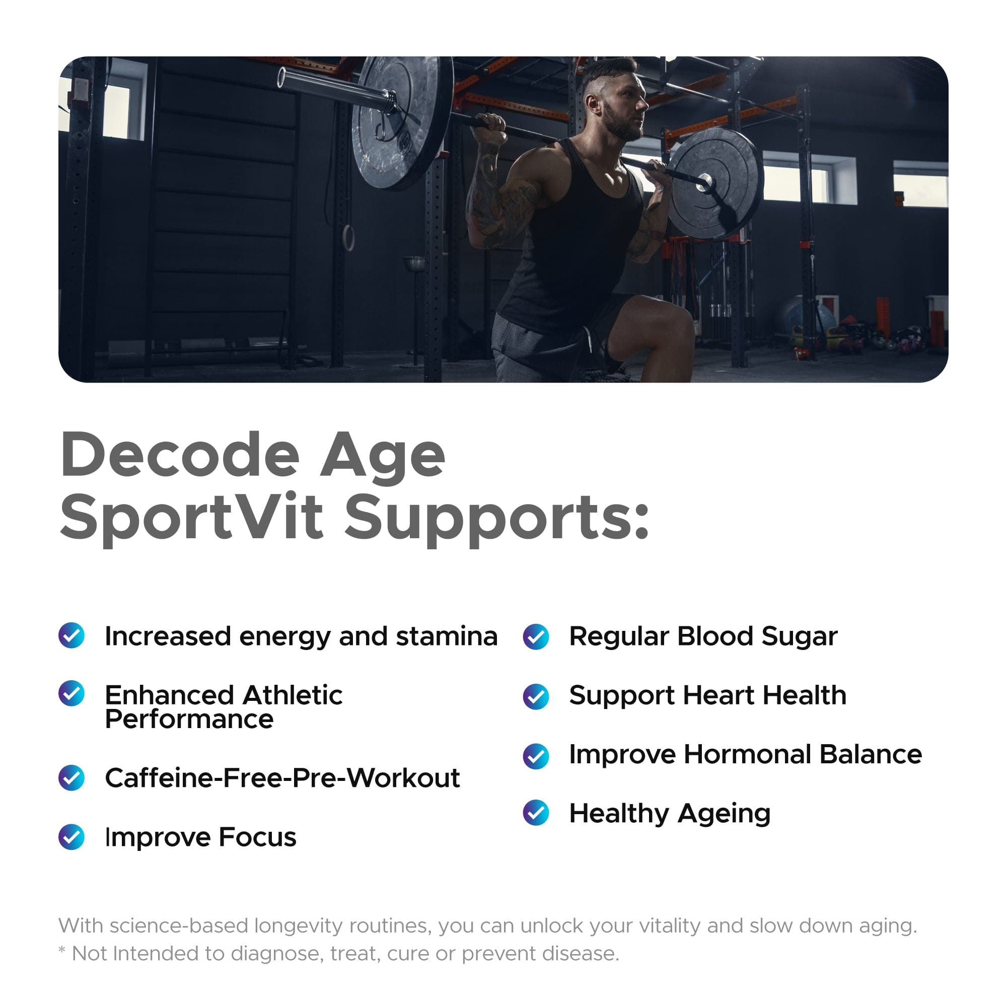 Decode Age Capsule SportVit NMN Supplement Blend for Performing Athletes (30 Veg Caps.) | Decode Age