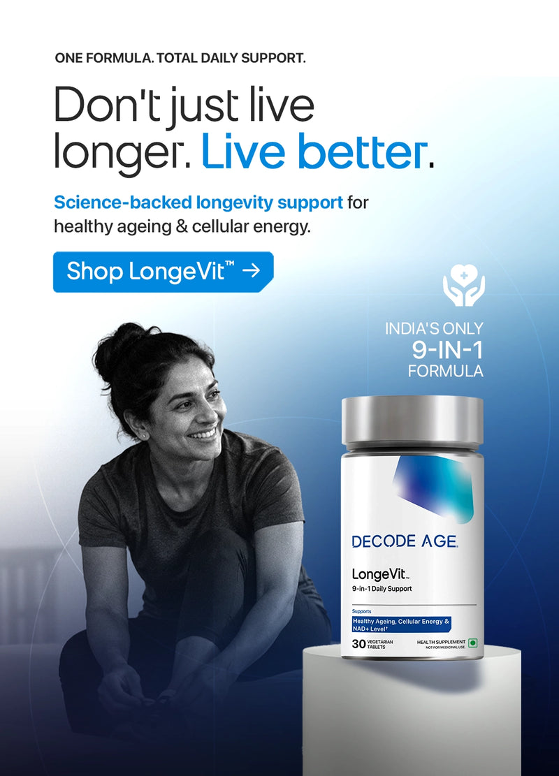 LongeVit longevity supplement for healthy ageing, NAD support, cellular health and long term wellness.